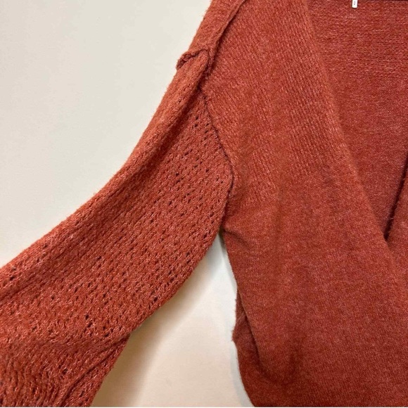 Rust Free People Wrap Sweater - Picture 3 of 6